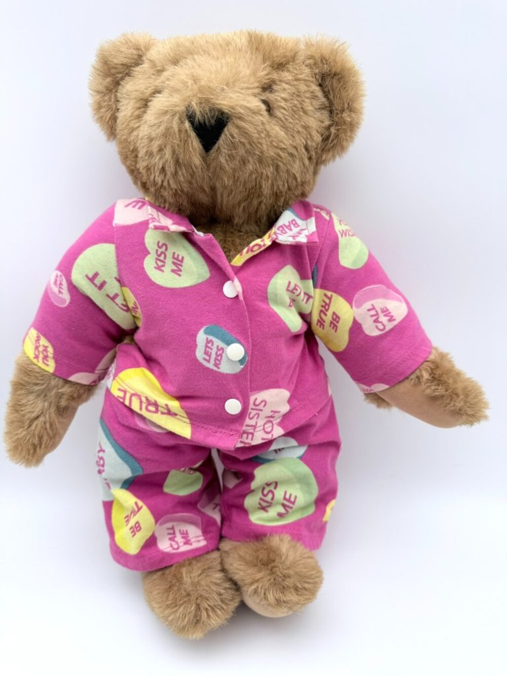 Vermont Teddy Bear Plush Candy Heart Pajama Outfit Cute Valentine Bear